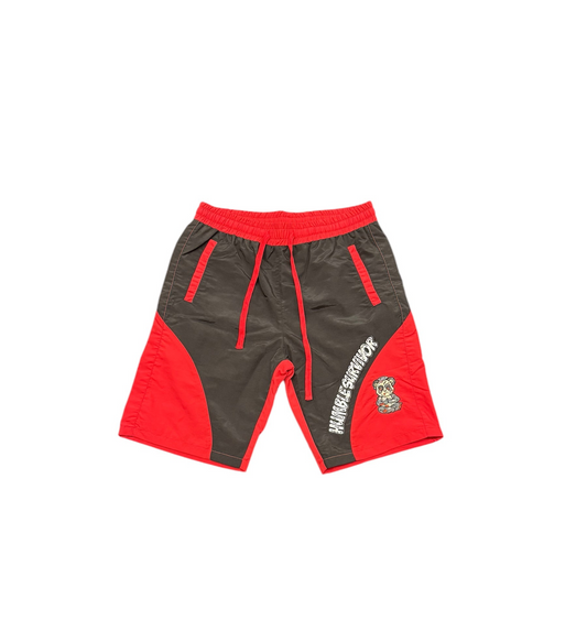 Retro Windbreaker Shorts - Red