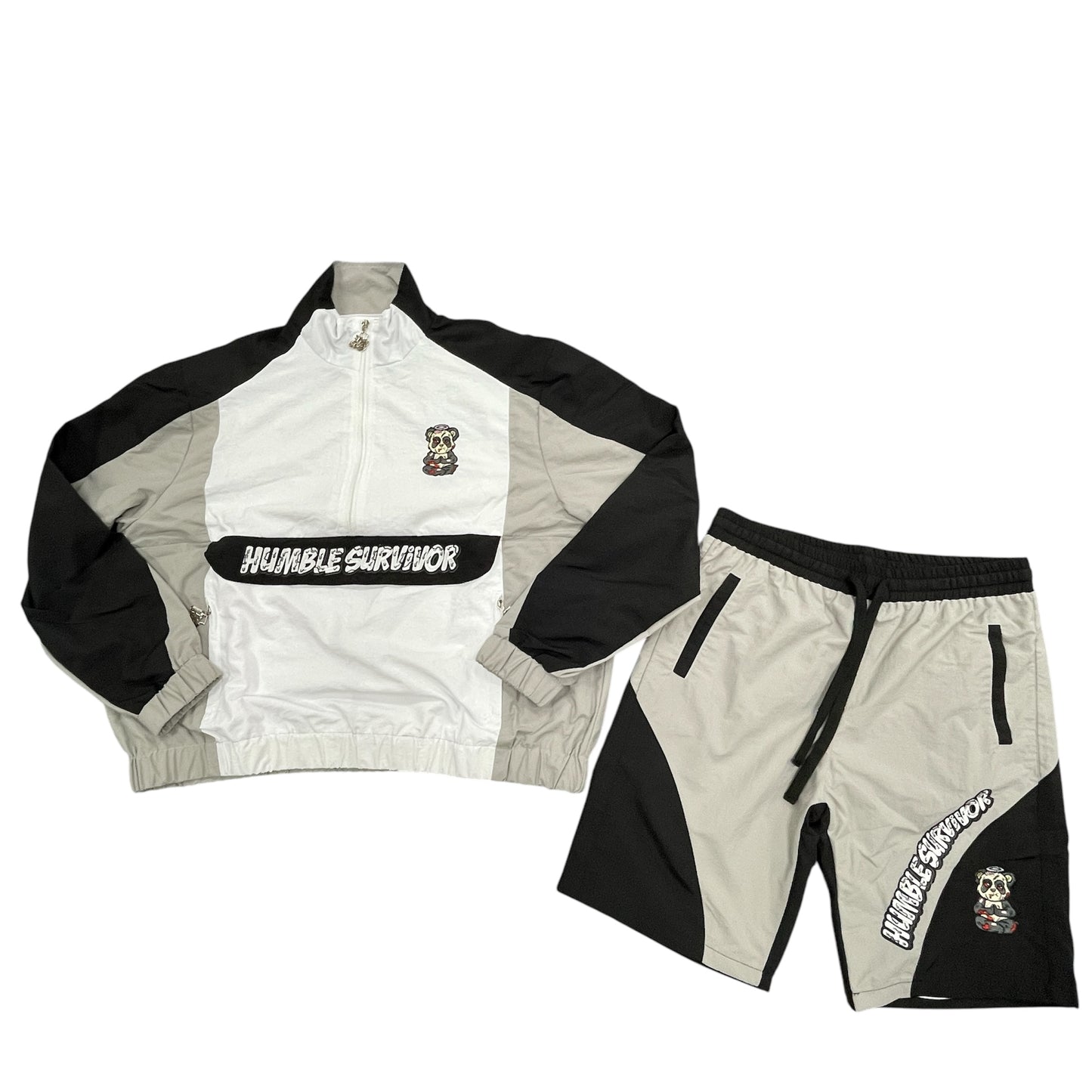 Retro Windbreaker Shorts - Black