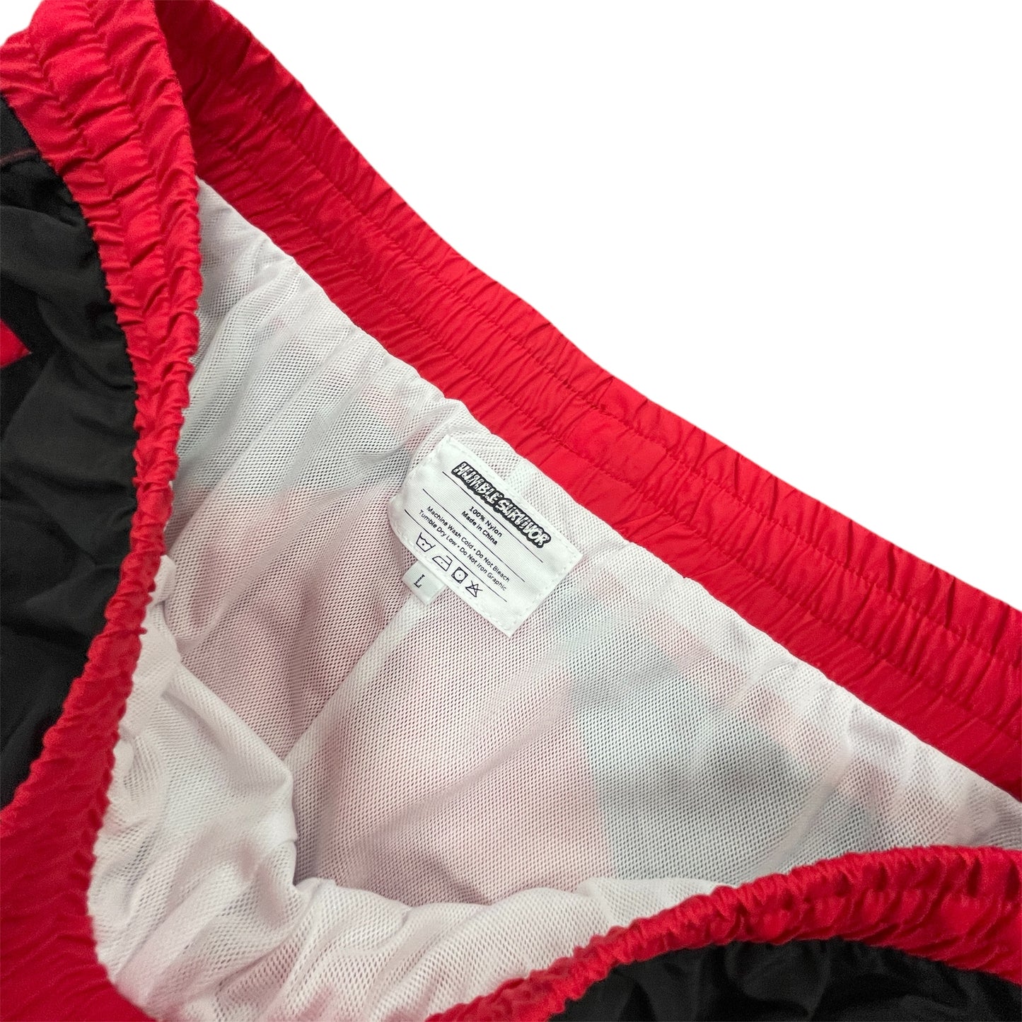 Retro Windbreaker Shorts - Red